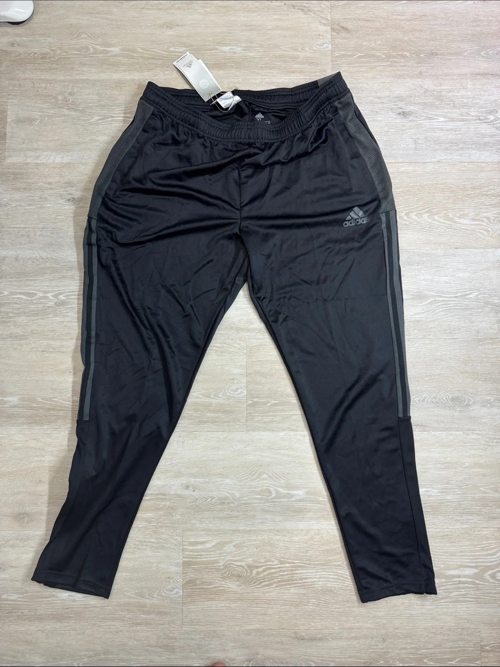 adidas Black Men's Jogger Sweatpants with Gray Stripes